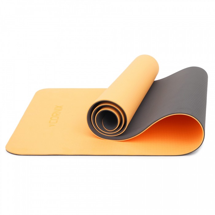 Коврик спортивный Cornix TPE 183 x 61 x 0.6 cм для йоги и фитнеса XR-0001 Orange/Black