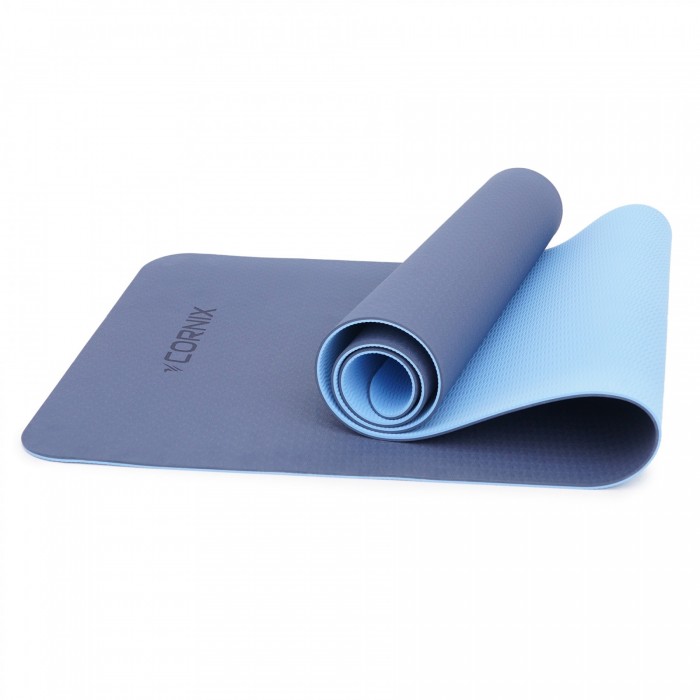 Коврик спортивный Cornix TPE 183 x 61 x 0.6 cм для йоги и фитнеса XR-0003 Blue/Sky Blue