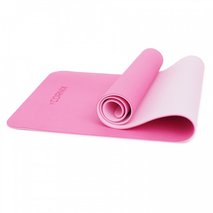 Коврик спортивный Cornix TPE 183 x 61 x 0.6 cм для йоги и фитнеса XR-0005 Pink/Rose