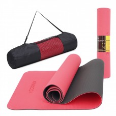 Килимок спортивний Cornix TPE 183 x 61 x 0.6 см для йоги XR-0006 Red/Black