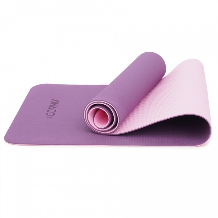 Коврик спортивный Cornix TPE 183 x 61 x 0.6 cм для йоги и фитнеса XR-0007 Plum/Rose