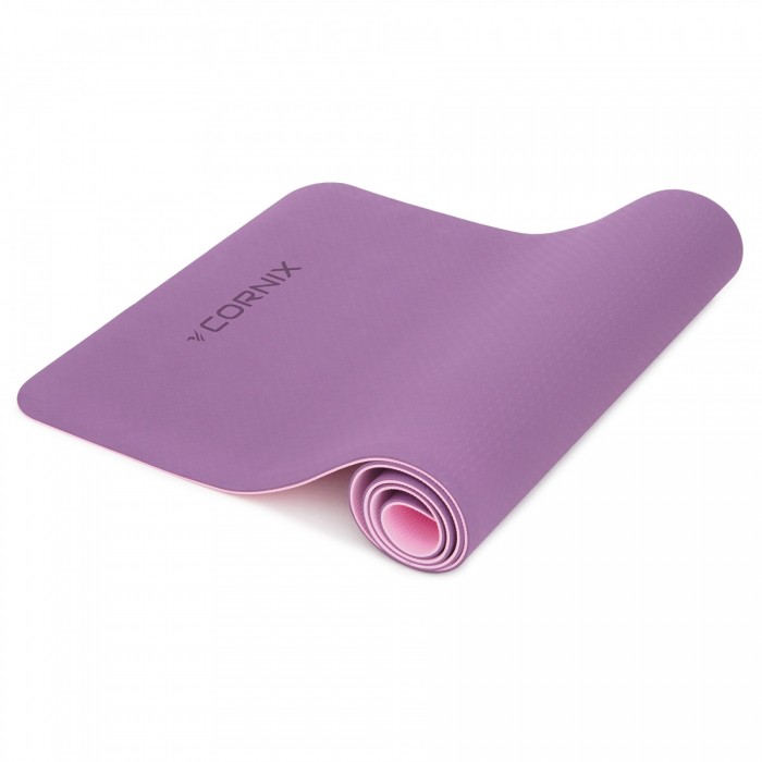 Коврик спортивный Cornix TPE 183 x 61 x 0.6 cм для йоги и фитнеса XR-0007 Plum/Rose