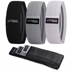 Гумки для фітнесу та спорту тканинні Cornix Hip Band набір 3 шт XR-0049