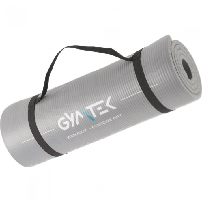 Килимок (мат) для йоги та фітнесу Gymtek NBR 1,5 см сірий
