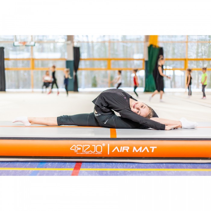 Мат гімнастичний надувний 4FIZJO Air Track Mat 500 x 100 x 15 см White/Orange (P-5907739311795)