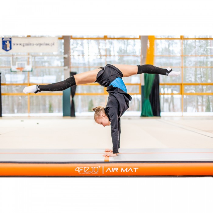 Мат гімнастичний надувний 4FIZJO Air Track Mat 500 x 100 x 15 см White/Orange (P-5907739311795)