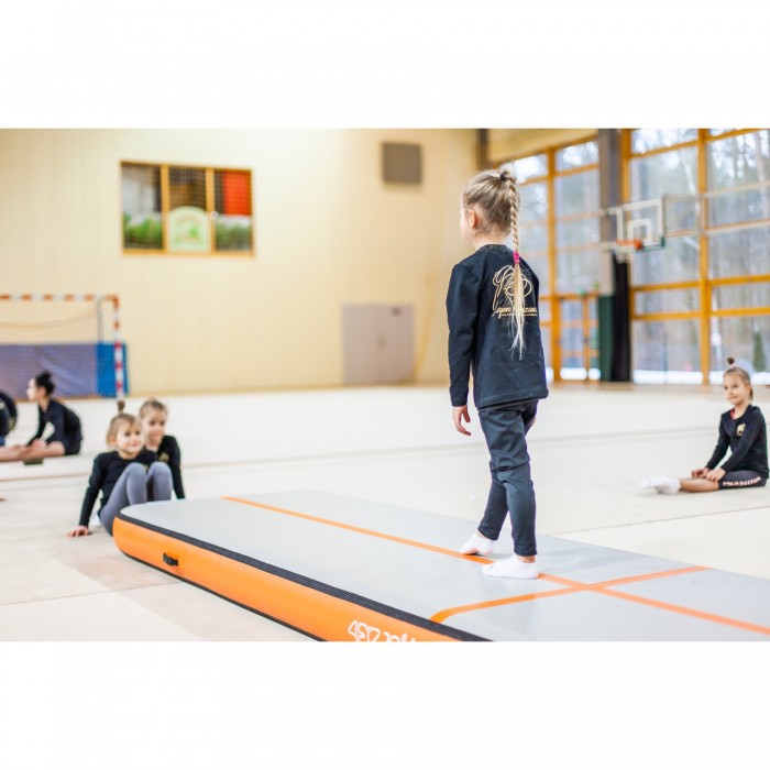 Мат гімнастичний надувний 4FIZJO Air Track Mat 500 x 100 x 15 см White/Orange (P-5907739311795)
