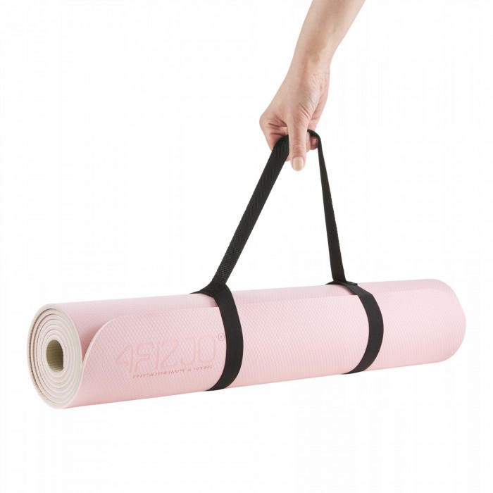 Килимок (мат) спортивний 4FIZJO TPE 180 x 60 x 0.6 см для йоги та фітнесу Pink/Grey (P-5907739317063)