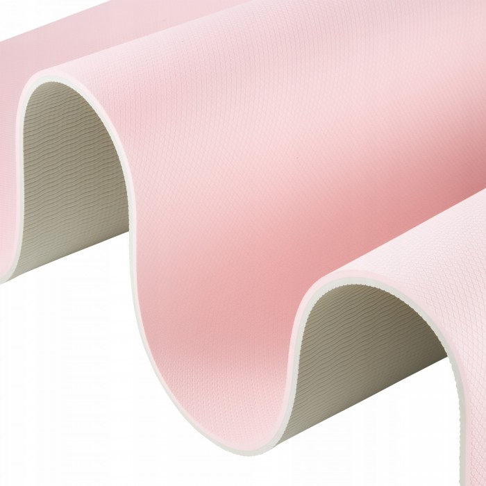 Килимок (мат) спортивний 4FIZJO TPE 180 x 60 x 0.6 см для йоги та фітнесу Pink/Grey (P-5907739317063)