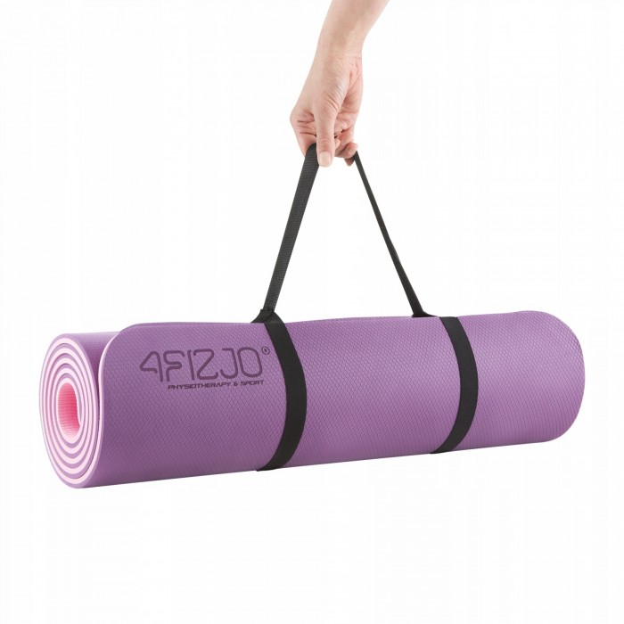 Килимок (мат) спортивний 4FIZJO TPE 180 x 60 x 1 см для йоги та фітнесу Violet/Pink (P-5907739316967)
