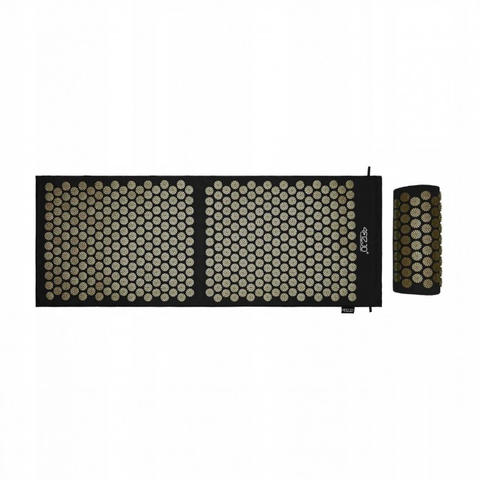 Килимок акупунктурний з валиком 4FIZJO Classic Mat XL Аплікатор Кузнєцова Black/Gold (P-5907739315052)