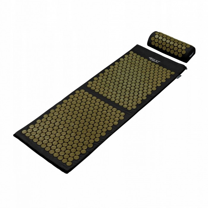 Килимок акупунктурний з валиком 4FIZJO Classic Mat XL Аплікатор Кузнєцова Black/Gold (P-5907739315052)