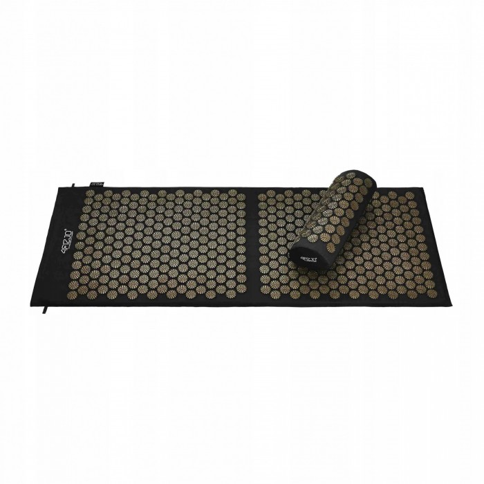 Килимок акупунктурний з валиком 4FIZJO Classic Mat XL Аплікатор Кузнєцова Black/Gold (P-5907739315052)
