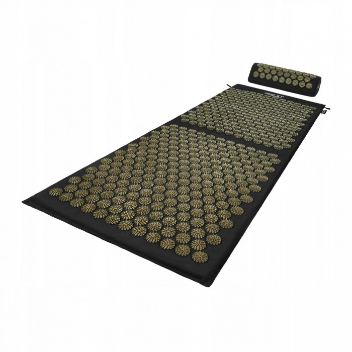 Килимок акупунктурний з валиком 4FIZJO Classic Mat XL Аплікатор Кузнєцова Black/Gold (P-5907739315052)