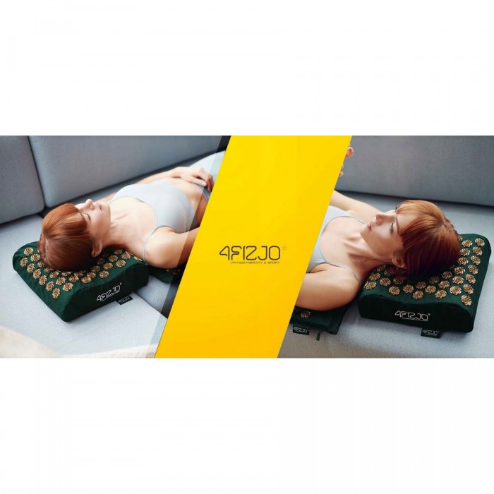 Коврик акупунктурный с подушкой 4FIZJO Ergo Mat XL Аппликатор Кузнецова Navi Green/Gold (P-5907739315083)