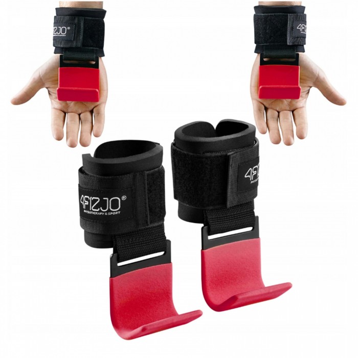 Гачки для перекладини та тяги 4FIZJO Hooks Black/Red (P-5907739314789)