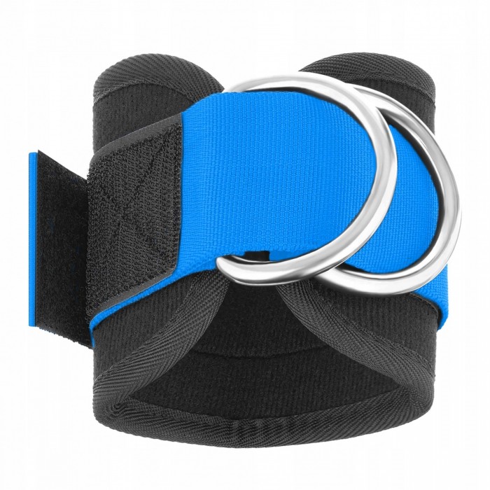 Манжети для тяги 4FIZJO Ankle Strap 2 шт Black/Blue (P-5907739314833)