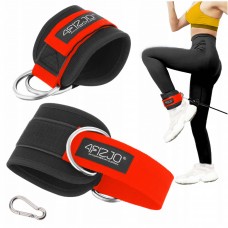 Манжеты для тяги 4FIZJO Ankle Strap 2шт Black/Red (P-5907739314819)