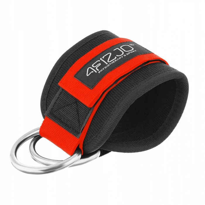Манжети для тяги 4FIZJO Ankle Strap 2 шт Black/Red (P-5907739314819)