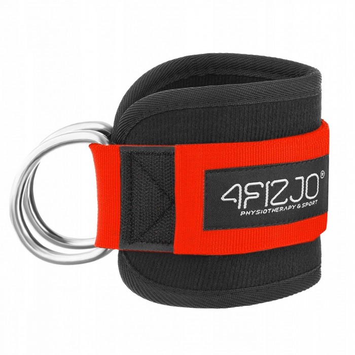 Манжети для тяги 4FIZJO Ankle Strap 2 шт Black/Red (P-5907739314819)