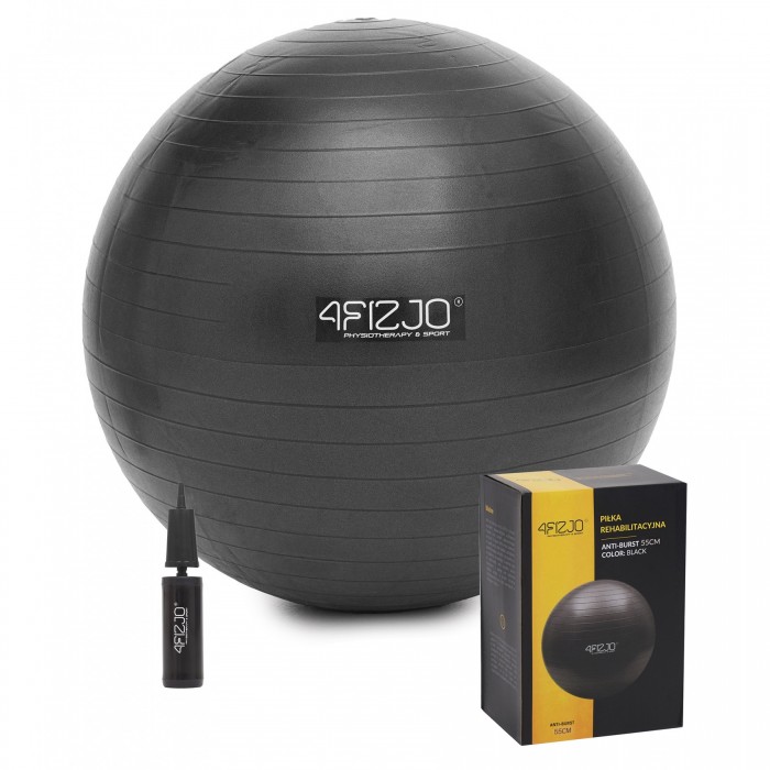 М'яч для фітнесу (фітбол) 4FIZJO 55 см Anti-Burst Black (P-5907739316257) М'яч для фітнесу (фітбол) 4FIZJO 55 см Anti-Burst Black (P-5907739316257)