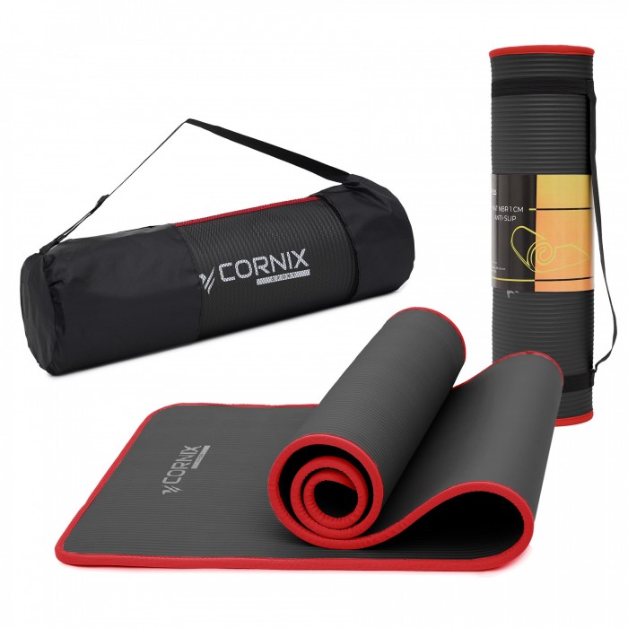 Коврик спортивный Cornix NBR 183 x 61 x 1 cм для йоги и фитнеса XR-0094 Black/Red Коврик спортивный Cornix NBR 183 x 61 x 1 cм для йоги и фитнеса XR-0094 Black/Red