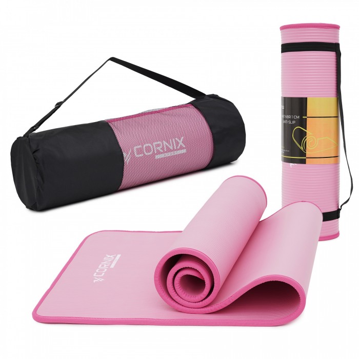 Килимок спортивний Cornix NBR 183 x 61 x 1 см для йоги та фітнесу XR-0097 Pink/Pink Килимок спортивний Cornix NBR 183 x 61 x 1 см для йоги та фітнесу XR-0097 Pink/Pink
