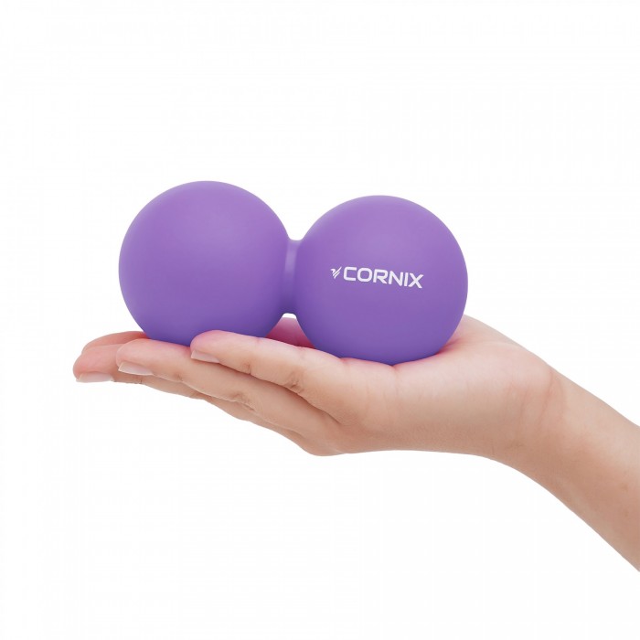 Массажный мяч Cornix Lacrosse DuoBall 6.3 x 12.6 см XR-0114 Purple