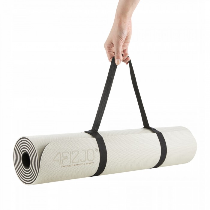 Коврик (мат) спортивный 4FIZJO TPE 180 x 60 x 0.6 см для йоги и фитнеса Grey/Black (P-5907739317100)