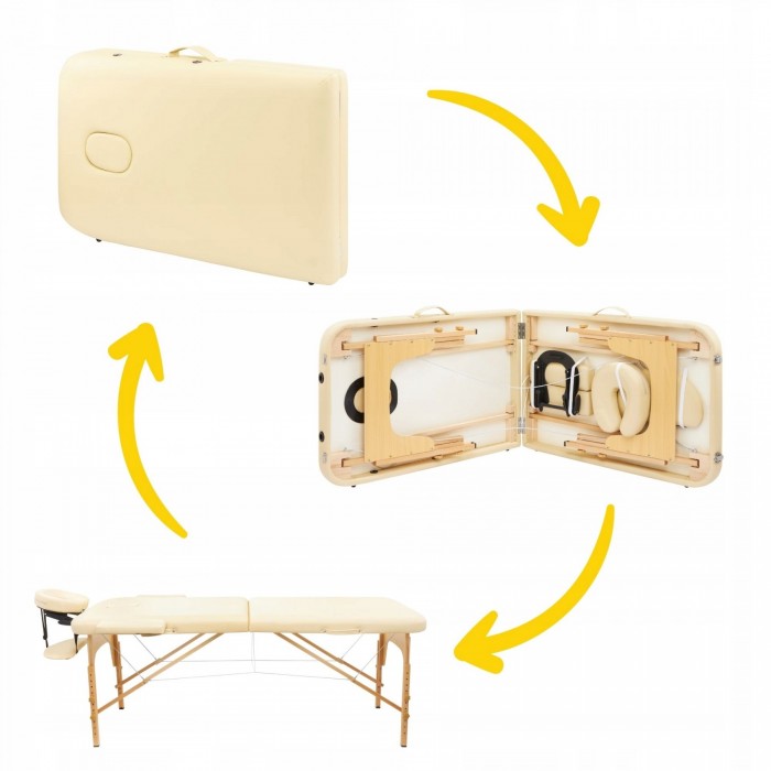 Масажний стіл складний 4FIZJO Massage Table Wood W70 Beige (P-5907739318343)