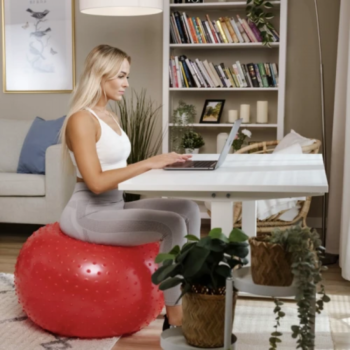 Фітбол масажний Hop-Sport 65см червоний + насос