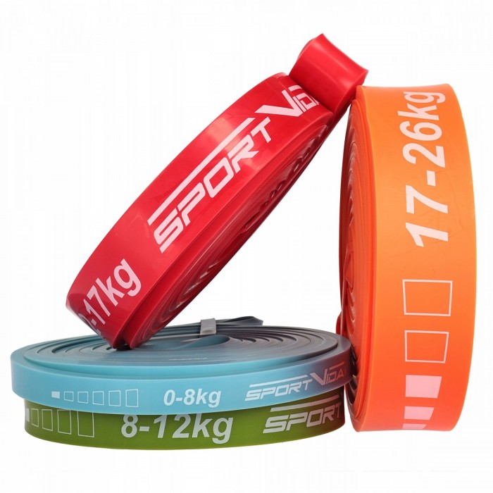 Еспандер-петля SportVida Power Band 4 шт 0-26 кг (гума для фітнесу та спорту) SV-HK0341