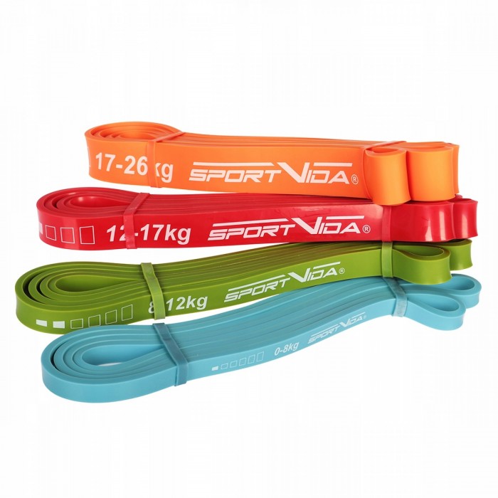 Еспандер-петля SportVida Power Band 4 шт 0-26 кг (гума для фітнесу та спорту) SV-HK0341