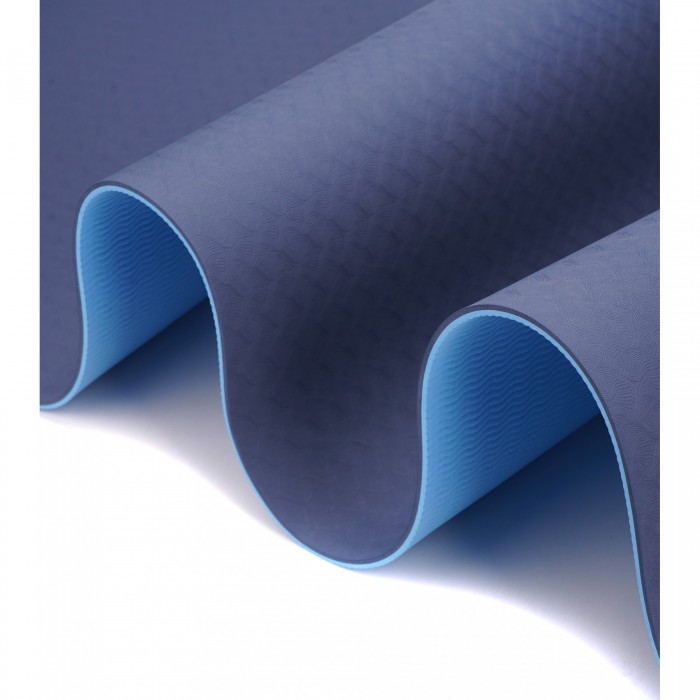 Коврик (мат) спортивный SportVida TPE 183 x 61 x 0.4 см для йоги и фитнеса SV-EZ0053 Blue/Sky Blue