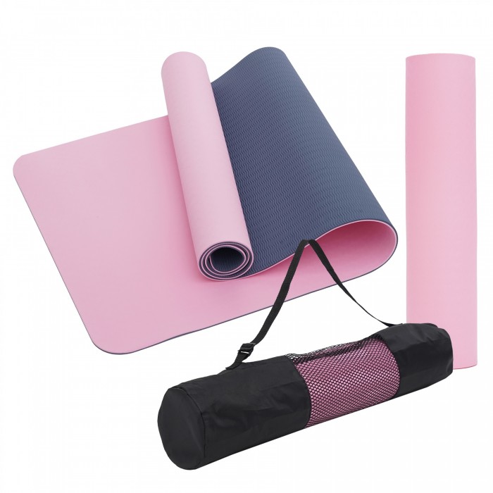 Килимок (мат) спортивний SportVida TPE 183 x 61 x 0.4 см для йоги та фітнесу SV-EZ0054 Pink/Blue Килимок (мат) спортивний SportVida TPE 183 x 61 x 0.4 см для йоги та фітнесу SV-EZ0054 Pink/Blue