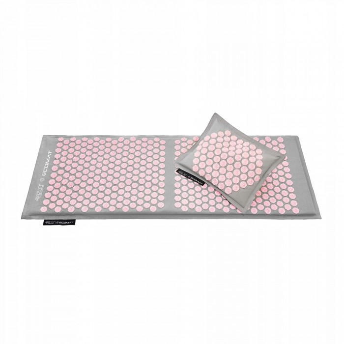 Килимок акупунктурний з подушкою 4FIZJO Eco Mat XL Аплікатор Кузнєцова Grey/Pink (P-5907739313607)