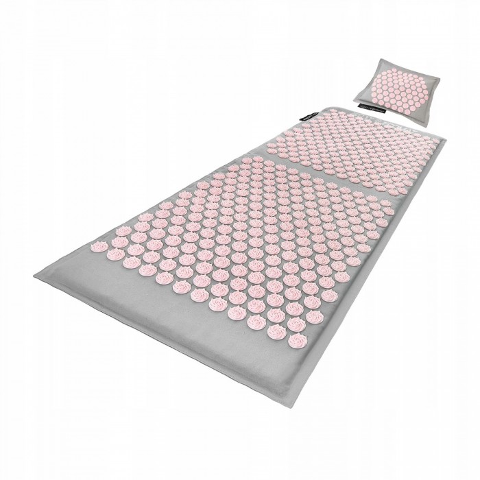 Килимок акупунктурний з подушкою 4FIZJO Eco Mat XL Аплікатор Кузнєцова Grey/Pink (P-5907739313607)