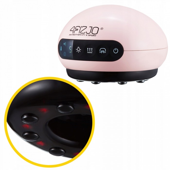 Масажна вакуумна банка 4FIZJO акумуляторна з ІЧ прогрівом Pink (P-5907739318701)