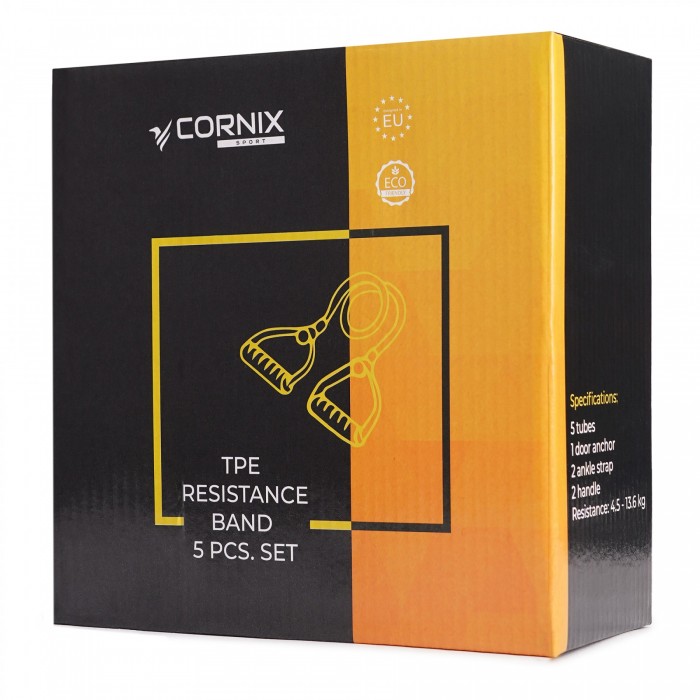Набір трубчастих еспандерів Cornix 5 шт. 4.5-13.6 кг XR-0255