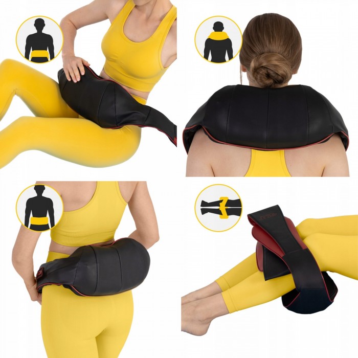 Накидка-масажер 4FIZJO Shiatsu Pro+ для шиї та спини Black/Red (P-5907739319074)