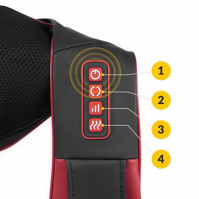 Накидка-масажер 4FIZJO Shiatsu Pro+ для шиї та спини Black/Red (P-5907739319074)