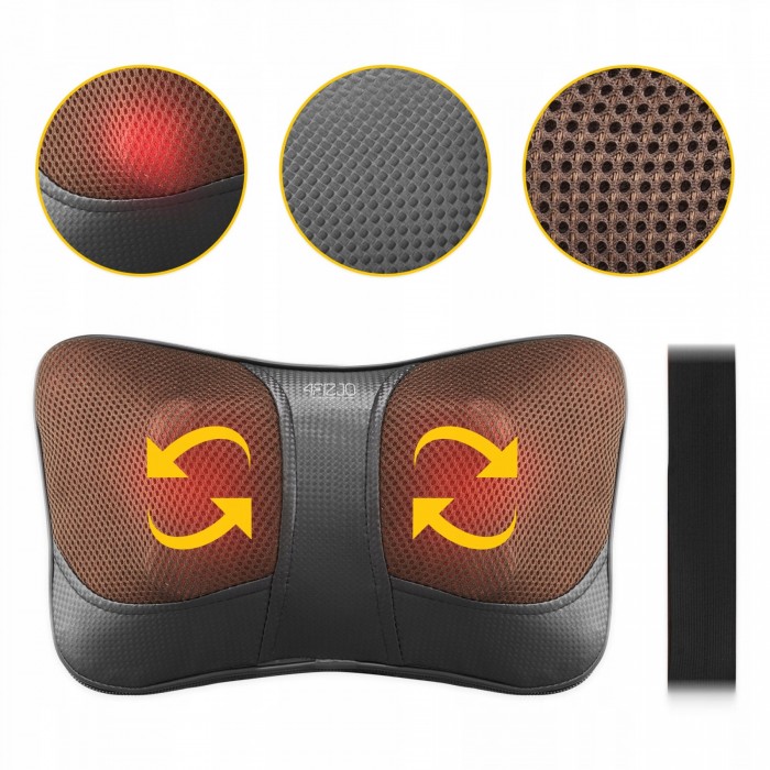 Подушка-масажер 4FIZJO Shiatsu Ultra+ Brown (P-5907739319180)