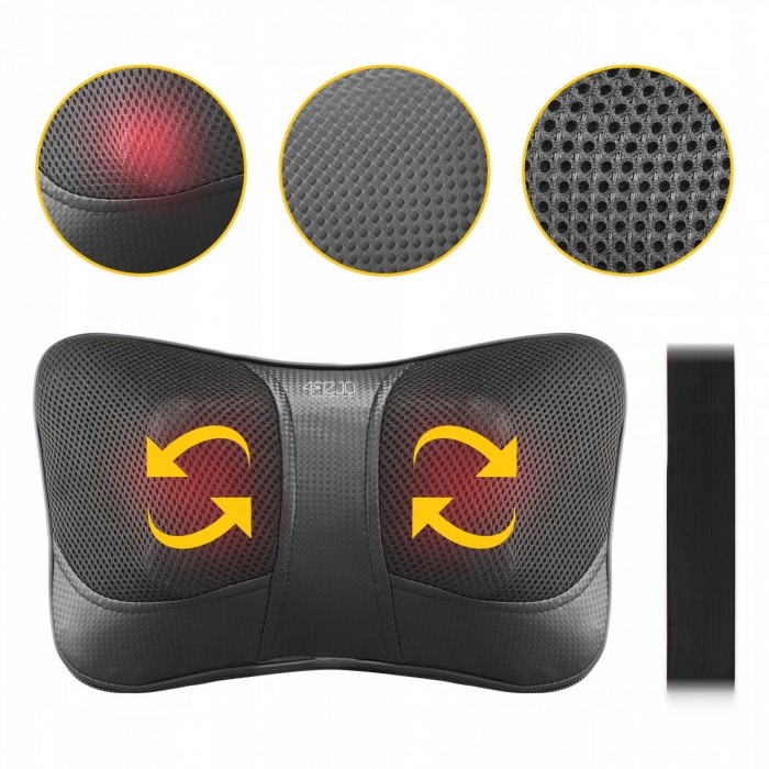 Подушка-масажер 4FIZJO Shiatsu Ultra+ Black (P-5907739319173)