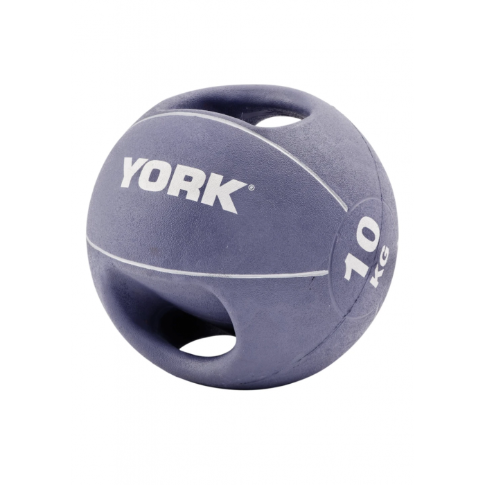М'яч медбол 10 кг York Fitness із двома ручками фіолетовий М'яч медбол 10 кг York Fitness із двома ручками фіолетовий