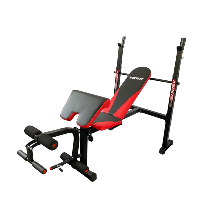 Лава для жиму York Fitness ASPIRE 320 зі стійкою для штанги та партою Скотта