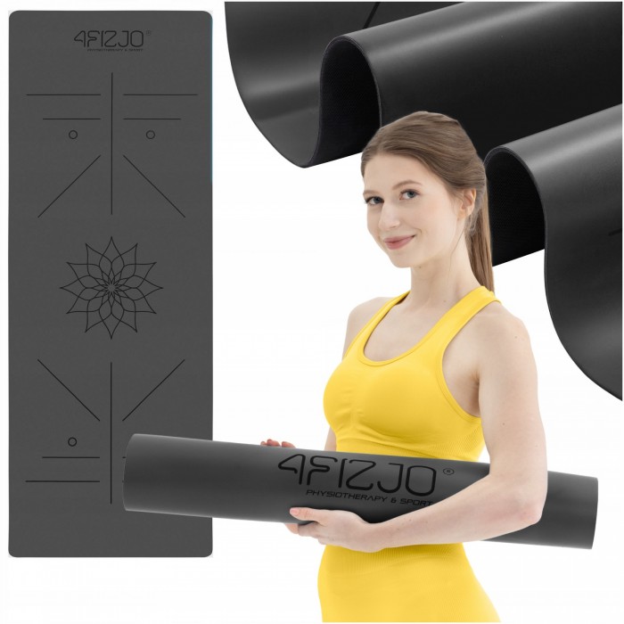 Килимок (мат) спортивний 4FIZJO PU 183 x 68 x 0.4 см для йоги та фітнесу Black (P-5907739319531) Килимок (мат) спортивний 4FIZJO PU 183 x 68 x 0.4 см для йоги та фітнесу Black (P-5907739319531)