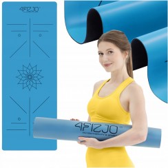 Килимок (мат) спортивний 4FIZJO PU 183 x 68 x 0.4 см для йоги та фітнесу Blue (P-5907739319555)