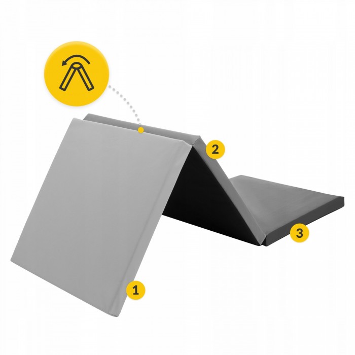 Мат гимнастический складной 4FIZJO 180 x 60 x 5 см Black/Grey (P-5907739319692)