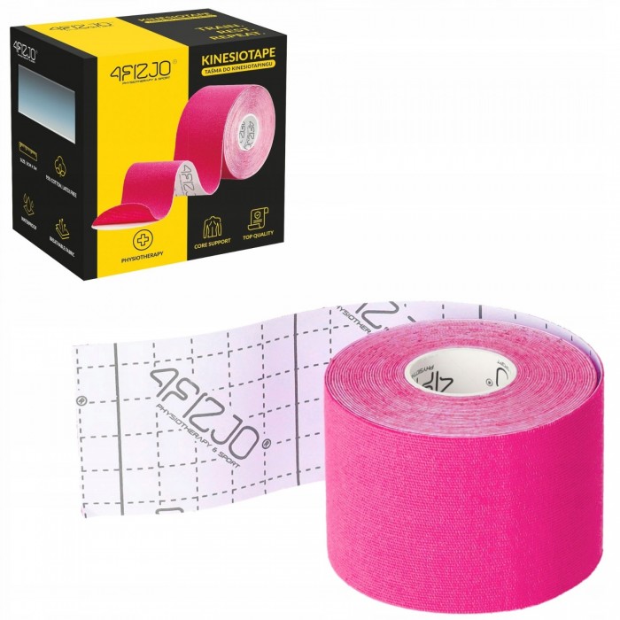 Стрічка кінезіологічна (кінезіо тейп) 4FIZJO 5 см x 5 м Pink (P-5907739316004)