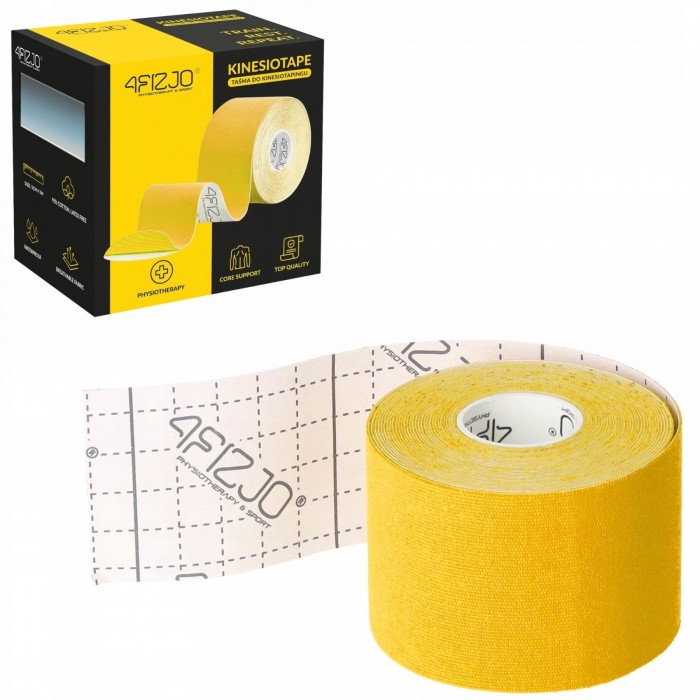Лента кинезиологическая (кинезио тейп) 4FIZJO 5 см x 5 м Yellow (P-5907739318824)